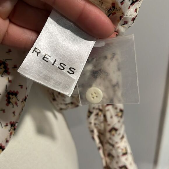 Reiss NWOT Pia Printed Geometric half button up - 2 ($228) - Picture 12 of 15